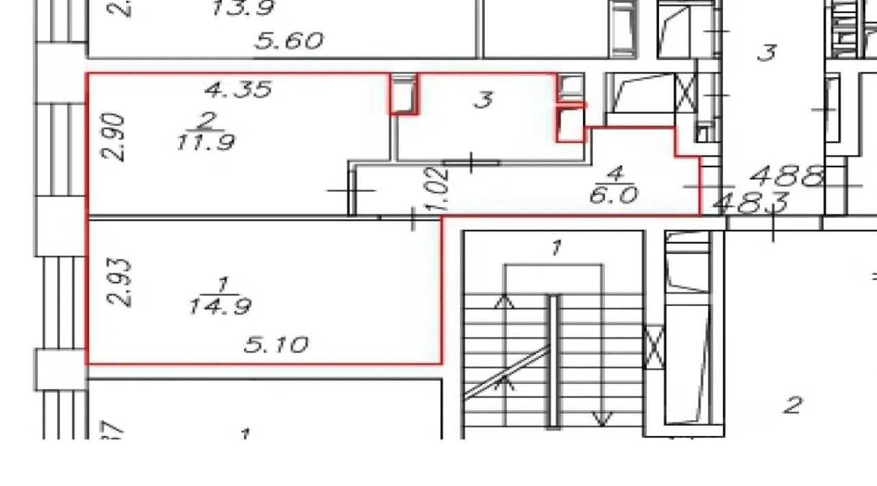1-комнатная квартира, 37 м² — фотография 2