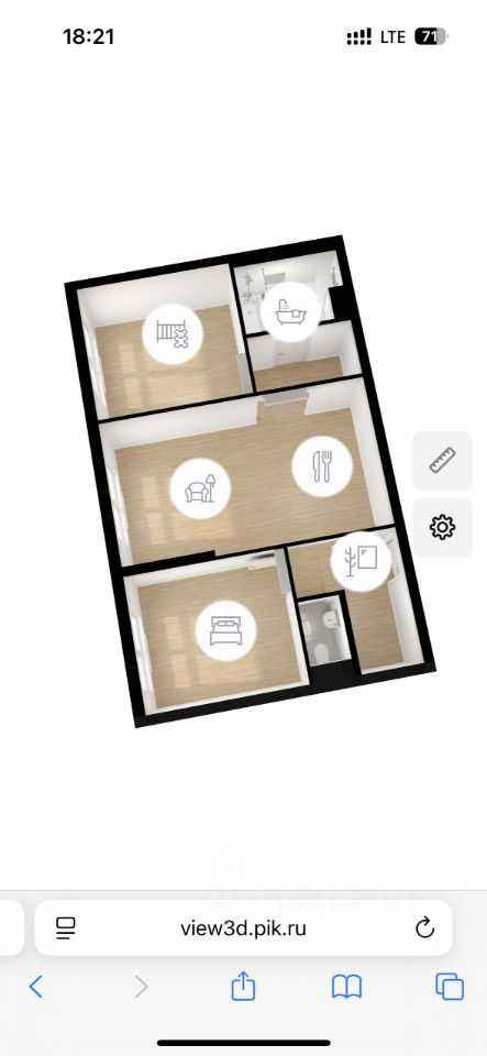 3-комнатная квартира, 58 м² — фотография 2