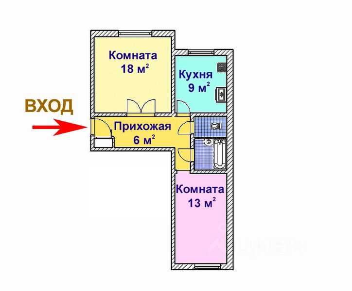 2-комнатная квартира, 52 м² — фотография 2