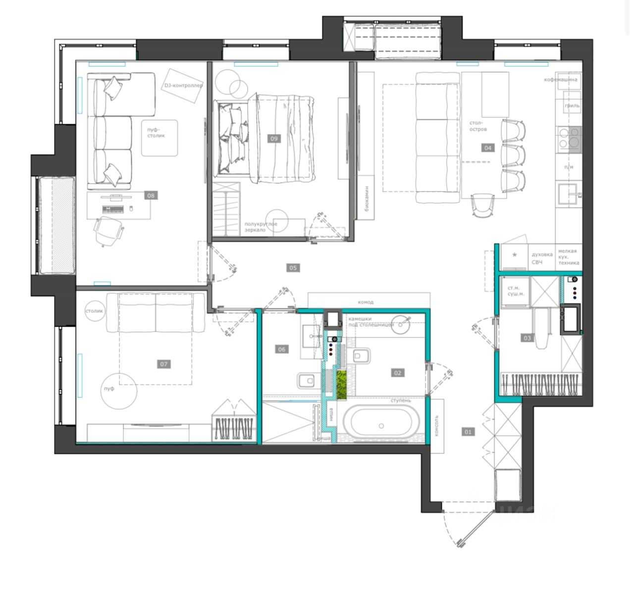4-комнатная квартира, 96,4 м² — фотография 2