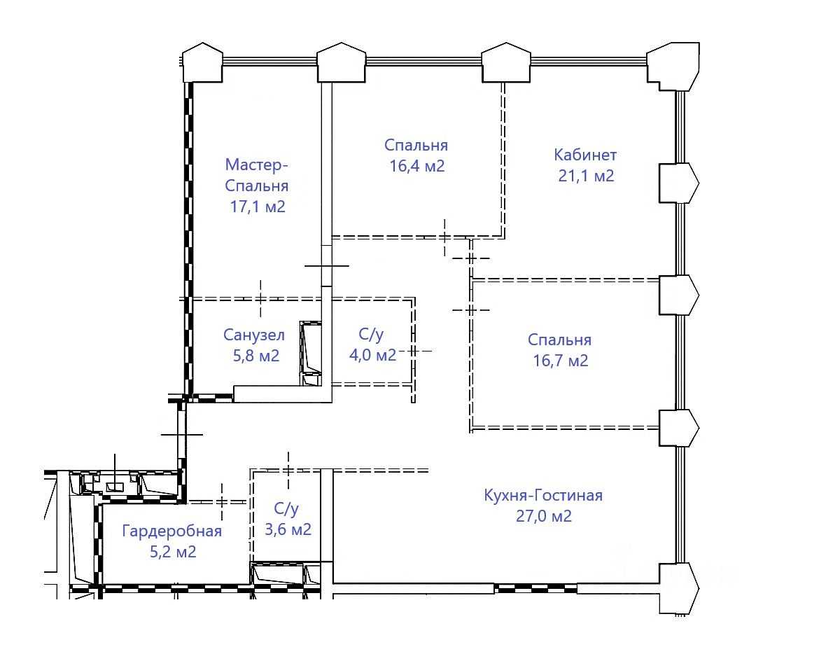 5-комнатная квартира, 139,3 м² — фотография 2