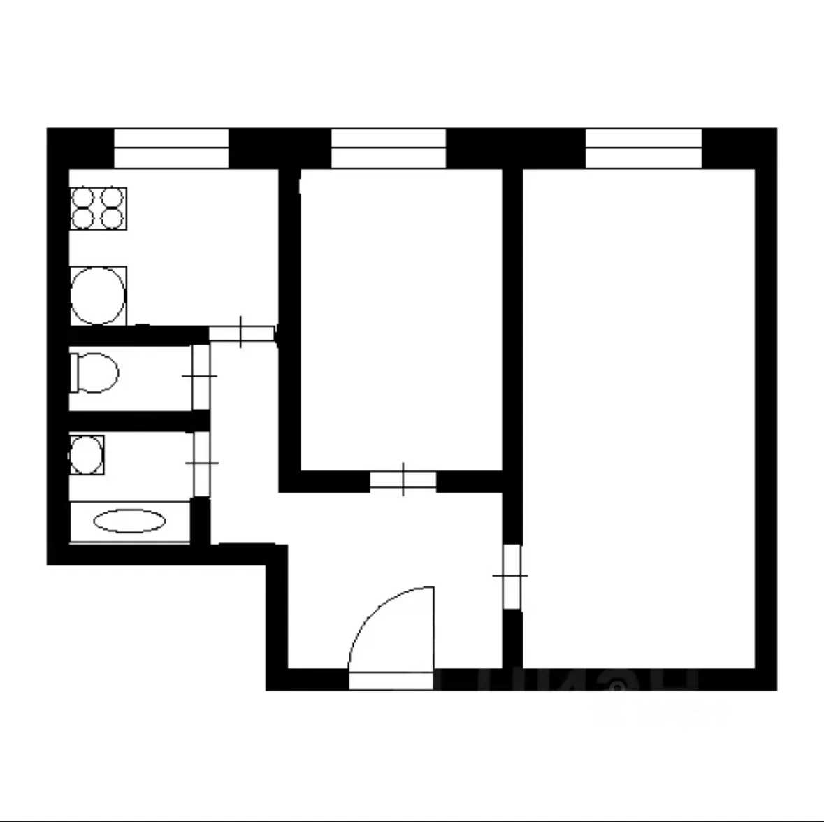 2-комнатная квартира, 45 м²