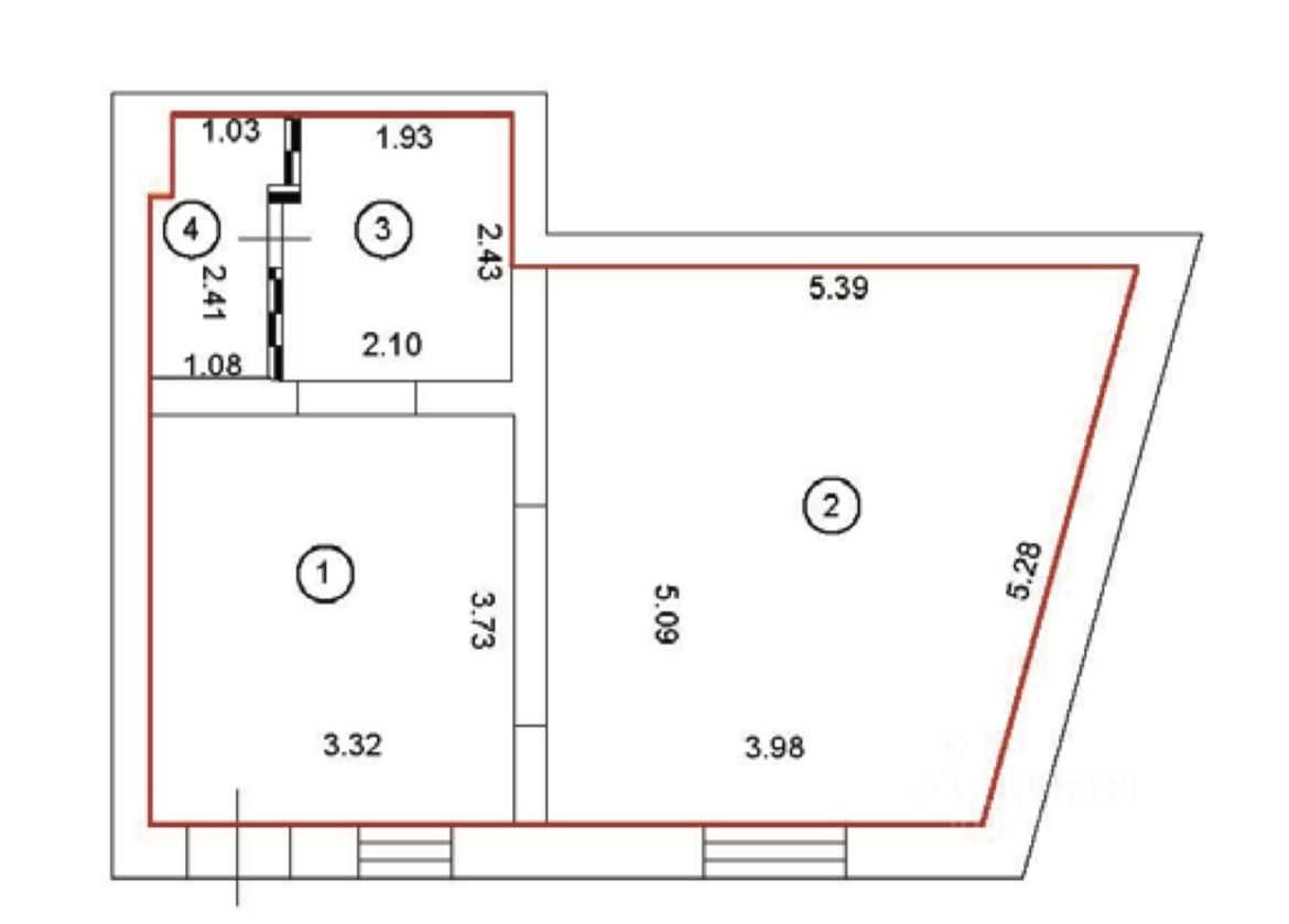 1-комнатная квартира, 43 м²