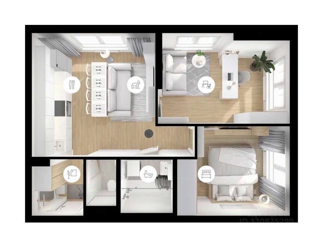 3-комнатная квартира, 50 м² — фотография 3