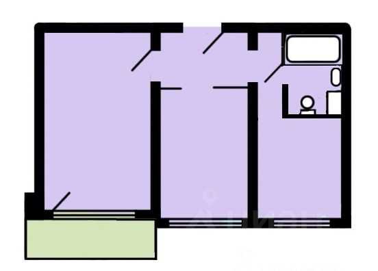 2-комнатная квартира, 51,8 м²