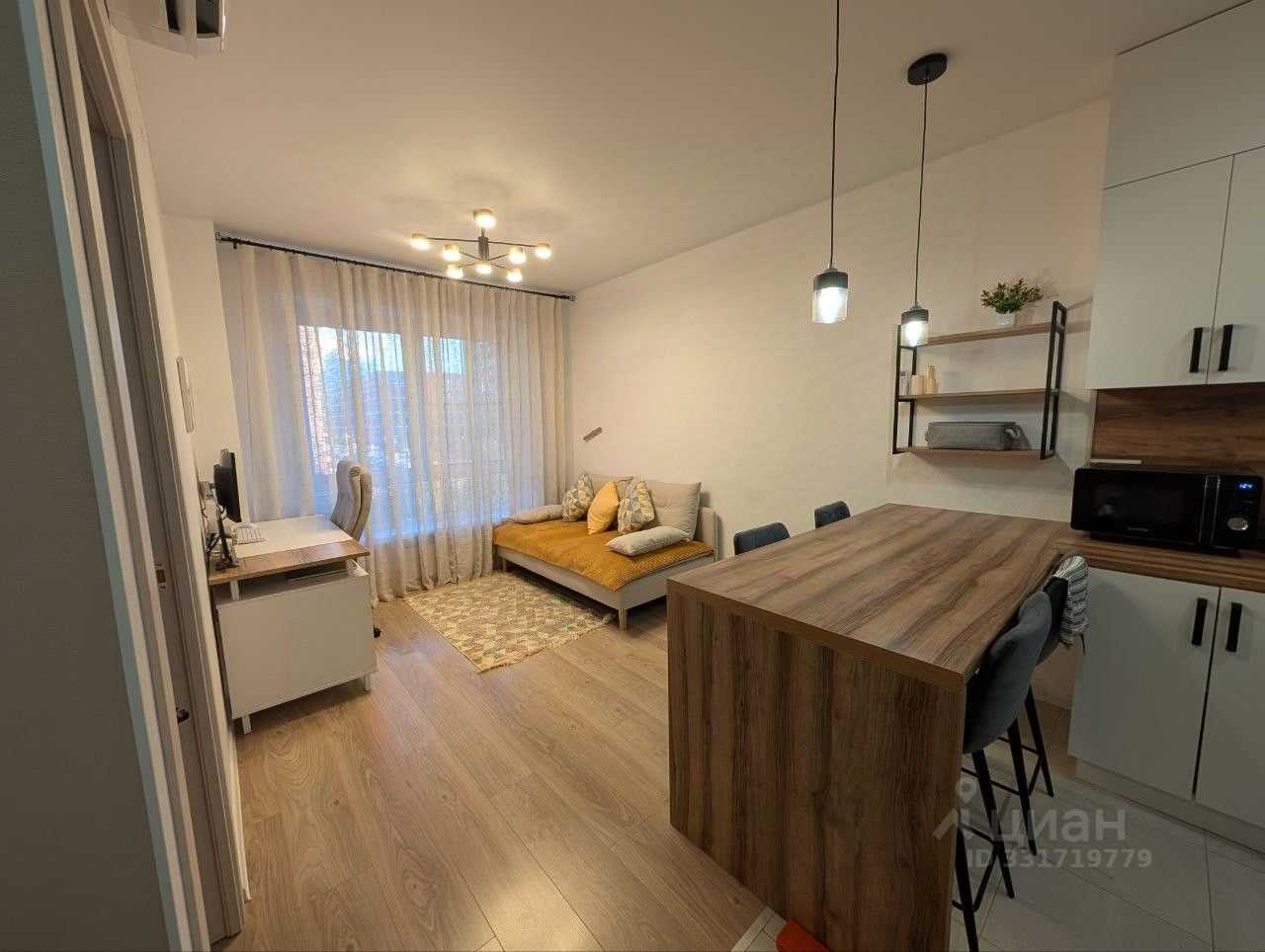 1-комнатная квартира, 33,5 м²