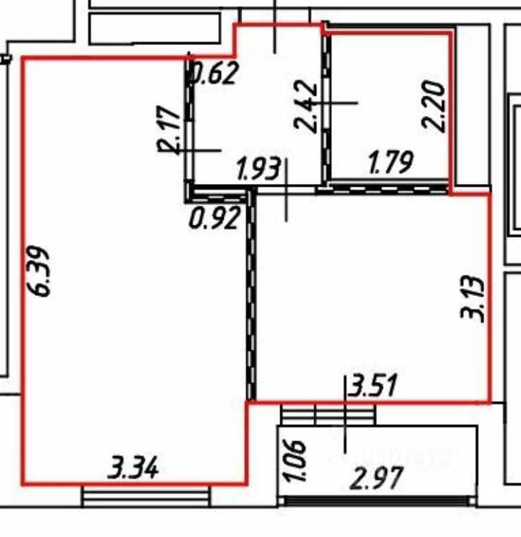 1-комнатная квартира, 38,9 м²