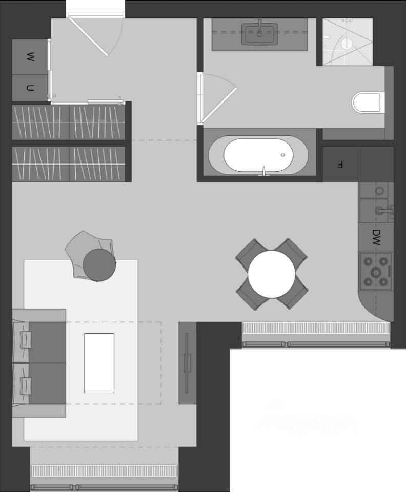 1-комнатная квартира, 41 м² — фотография 3