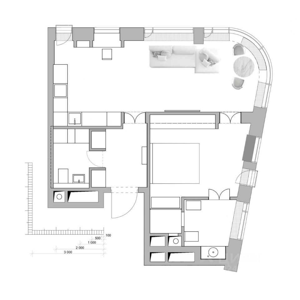 2-комнатная квартира, 64 м²
