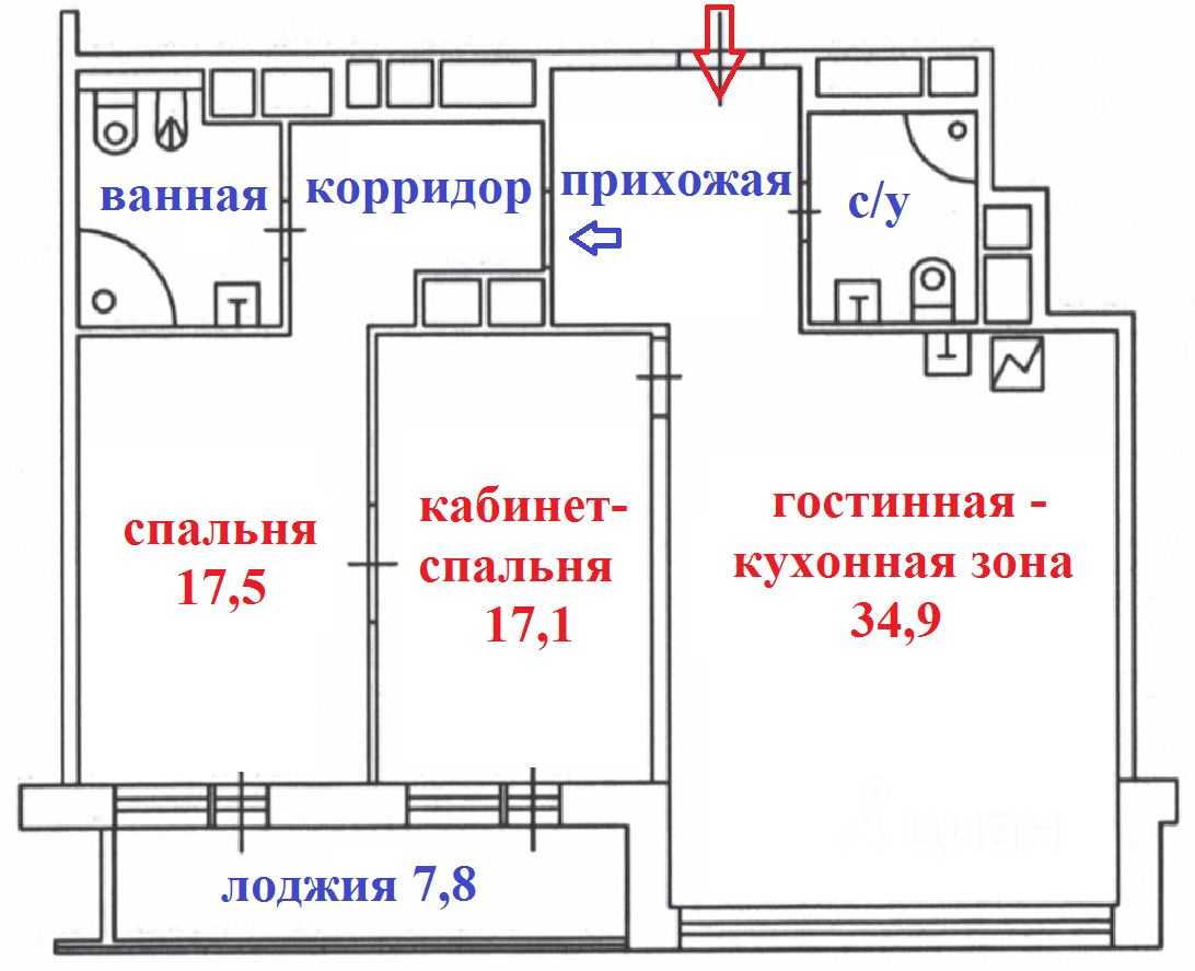 3-комнатная квартира, 103 м² — фотография 2