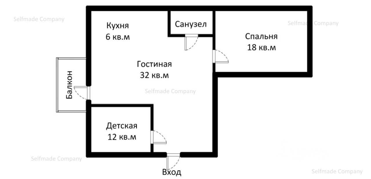 3-комнатная квартира, 75 м² — фотография 2