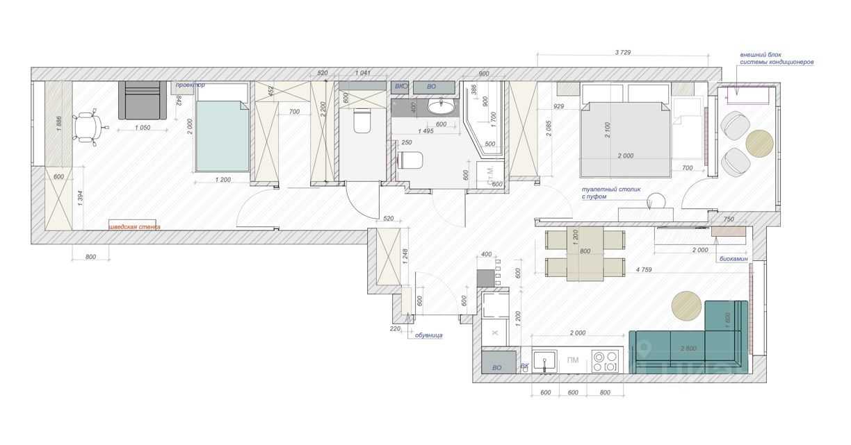 3-комнатная квартира, 70 м²