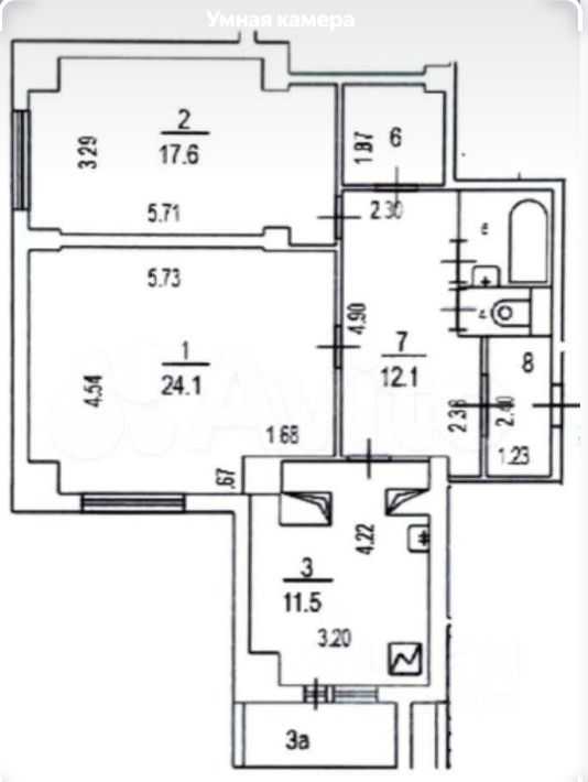 2-комнатная квартира, 79 м²