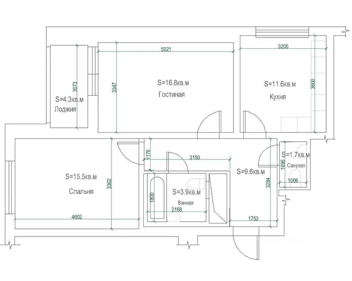 2-комнатная квартира, 63,4 м² — фотография 2