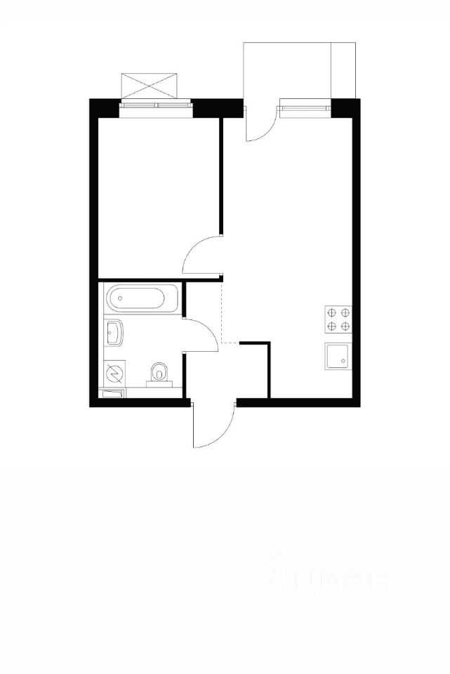 2-комнатная квартира, 36 м²