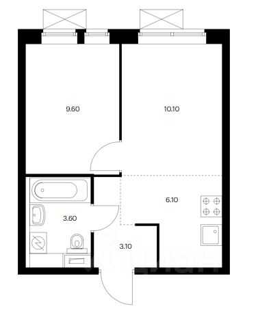 1-комнатная квартира, 36 м² — фотография 2