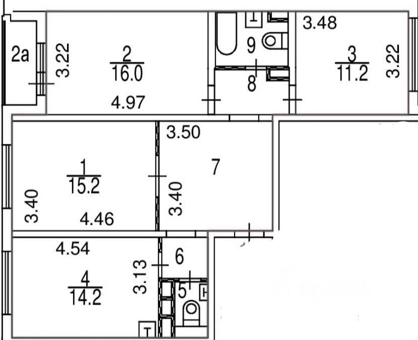 3-комнатная квартира, 78 м²