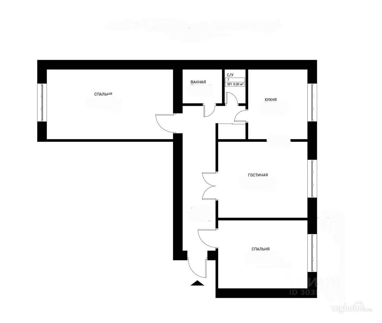 3-комнатная квартира, 80 м² — фотография 2