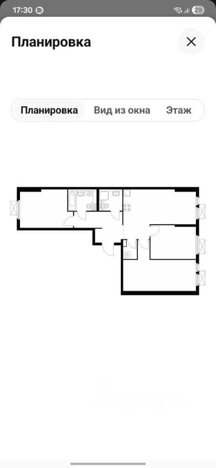 3-комнатная квартира, 80 м²
