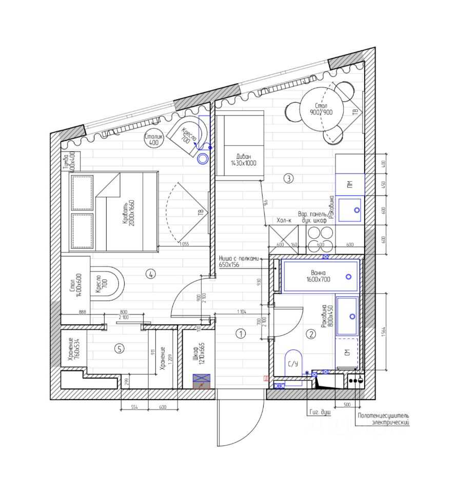 1-комнатная квартира, 34,5 м² — фотография 2