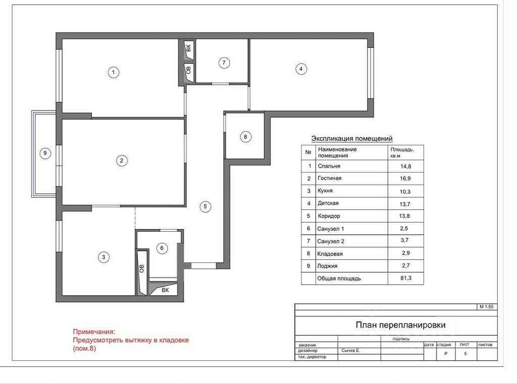 3-комнатная квартира, 81,2 м²