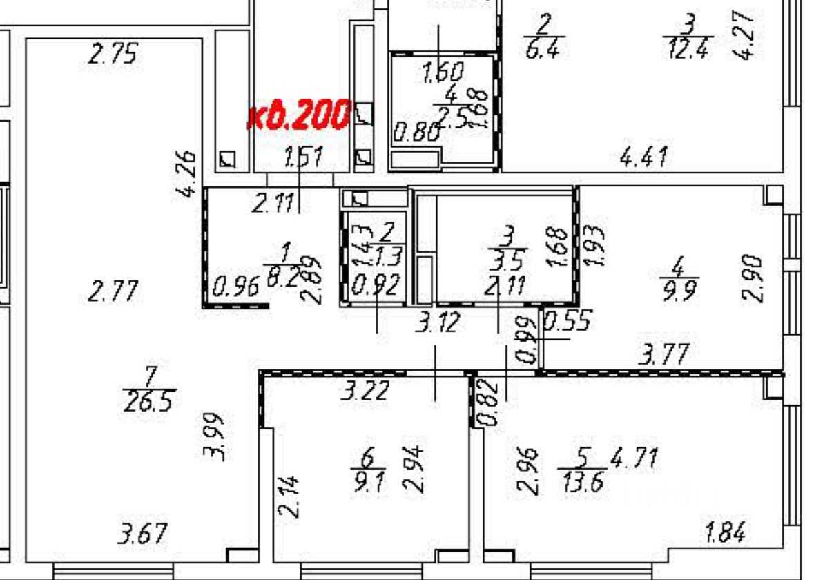 3-комнатная квартира, 72,1 м²