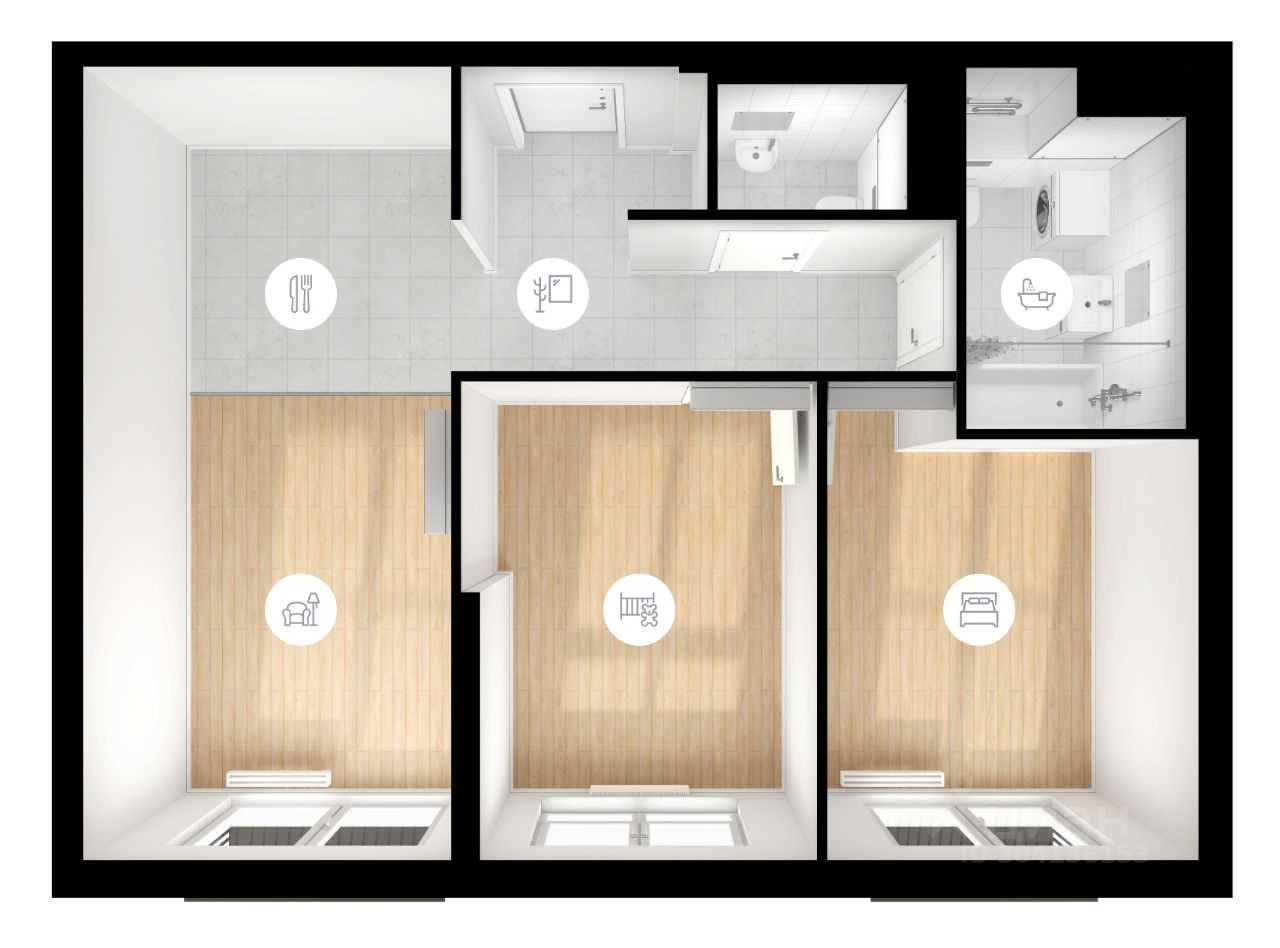 2-комнатная квартира, 51 м² — фотография 2