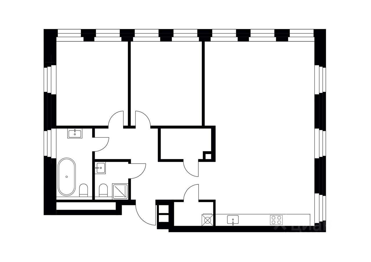 3-комнатная квартира, 106,3 м² — фотография 3