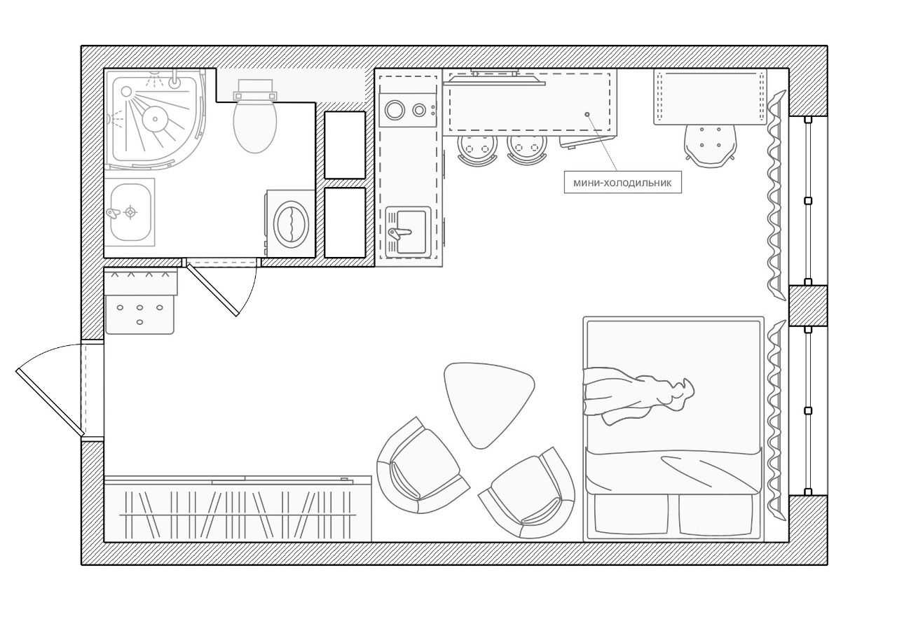 1-комнатная квартира, 24,4 м² — фотография 2
