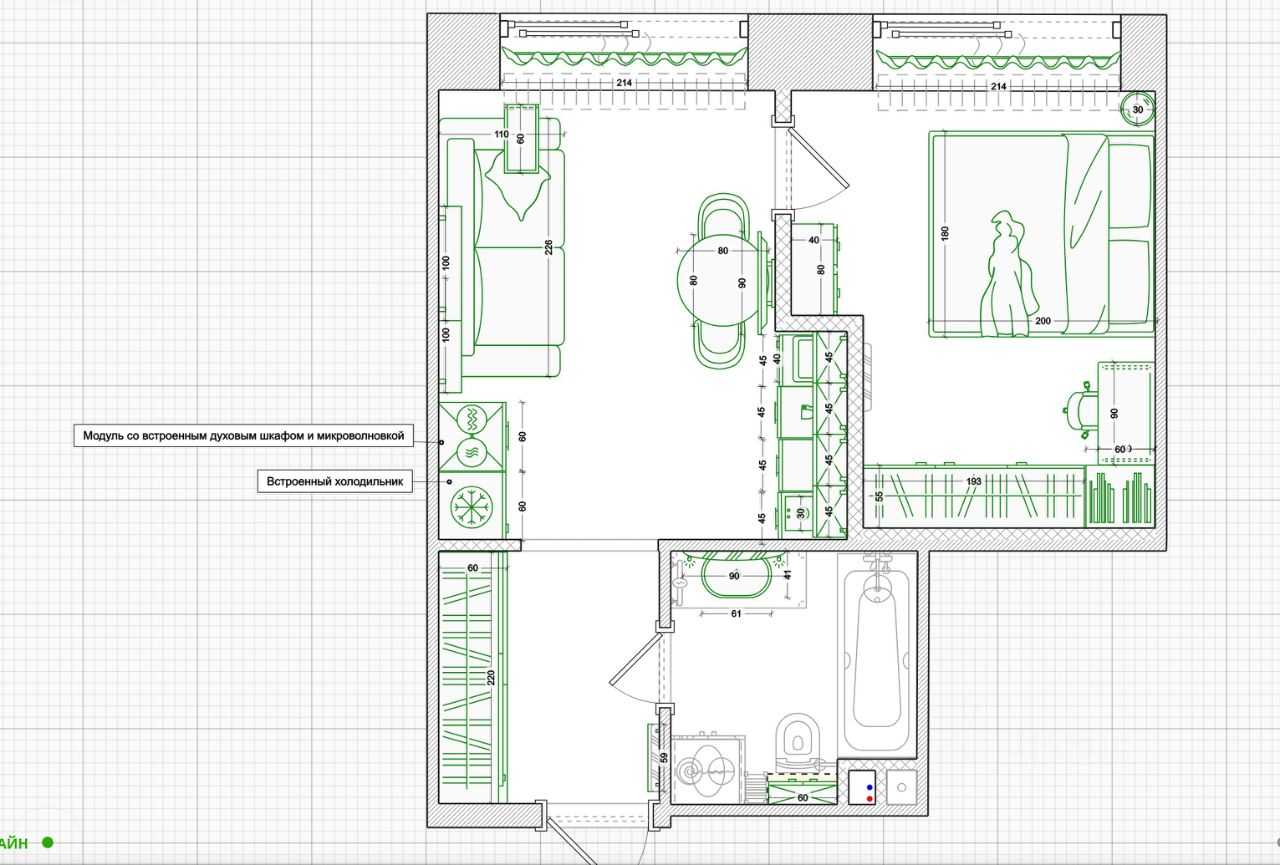 1-комнатная квартира, 35 м² — фотография 2