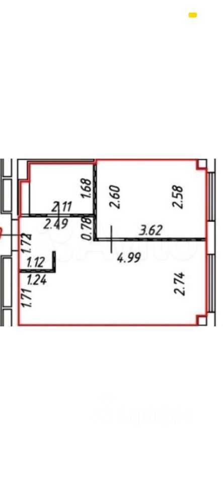 2-комнатная квартира, 38 м²