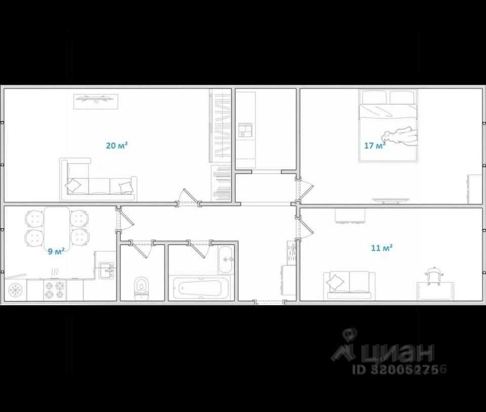 3-комнатная квартира, 76 м² — фотография 3