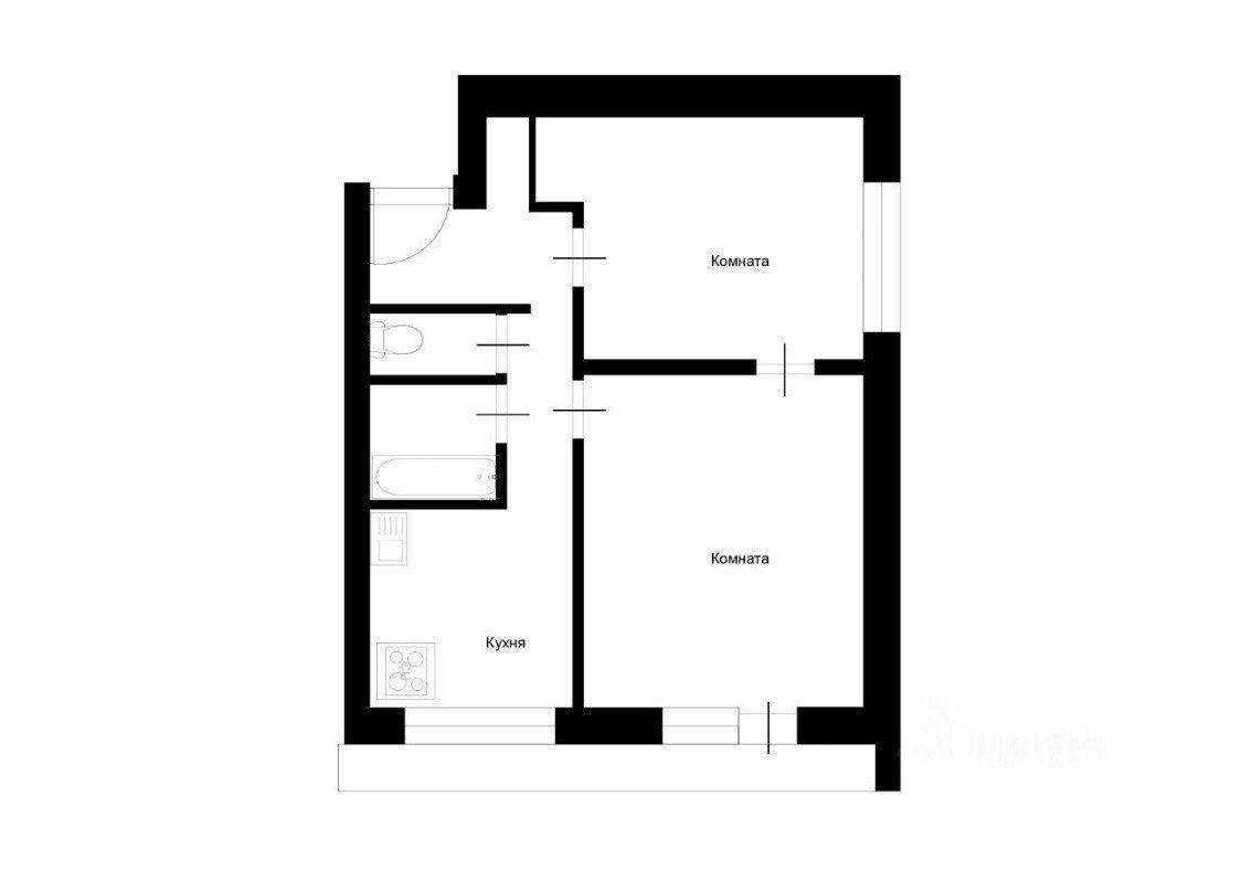 2-комнатная квартира, 38,9 м² — фотография 2
