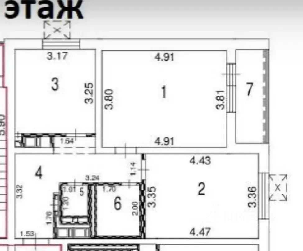 2-комнатная квартира, 60 м²