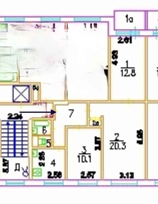 3-комнатная квартира, 60 м² — фотография 3