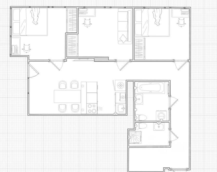 3-комнатная квартира, 68 м² — фотография 3