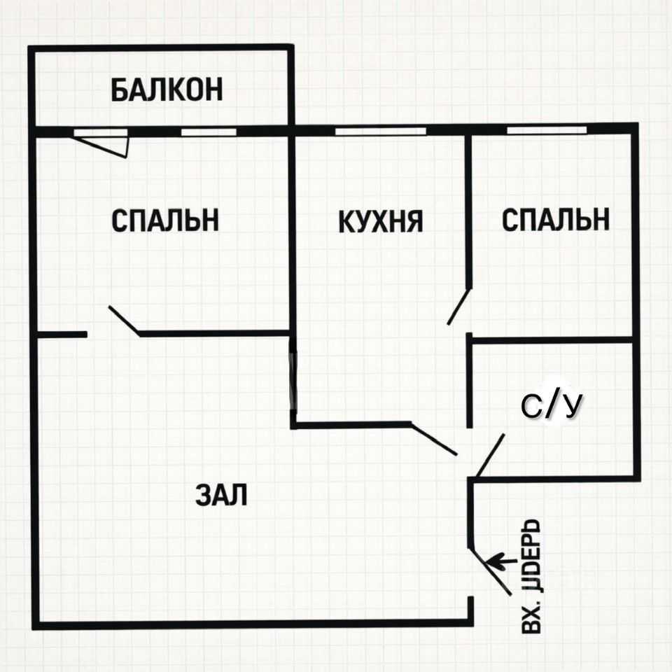 3-комнатная квартира, 36 м²