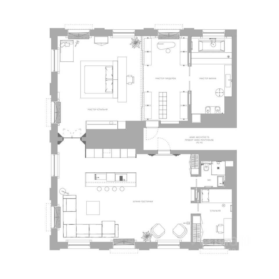 3-комнатная квартира, 159,3 м² — фотография 2