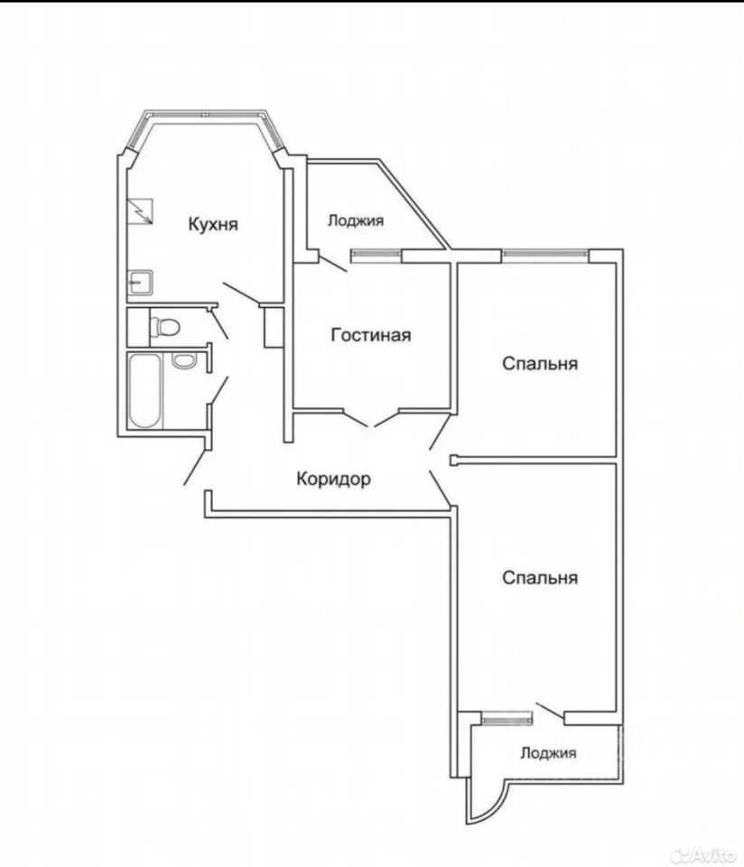 3-комнатная квартира, 76,6 м²
