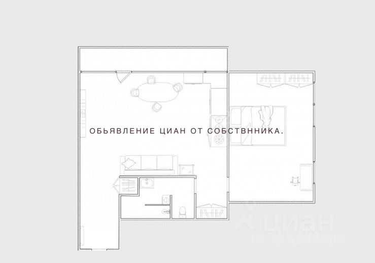 2-комнатная квартира, 55 м²