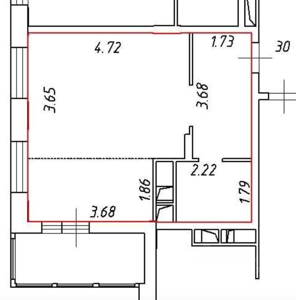 1-комнатная квартира, 40 м² — фотография 2