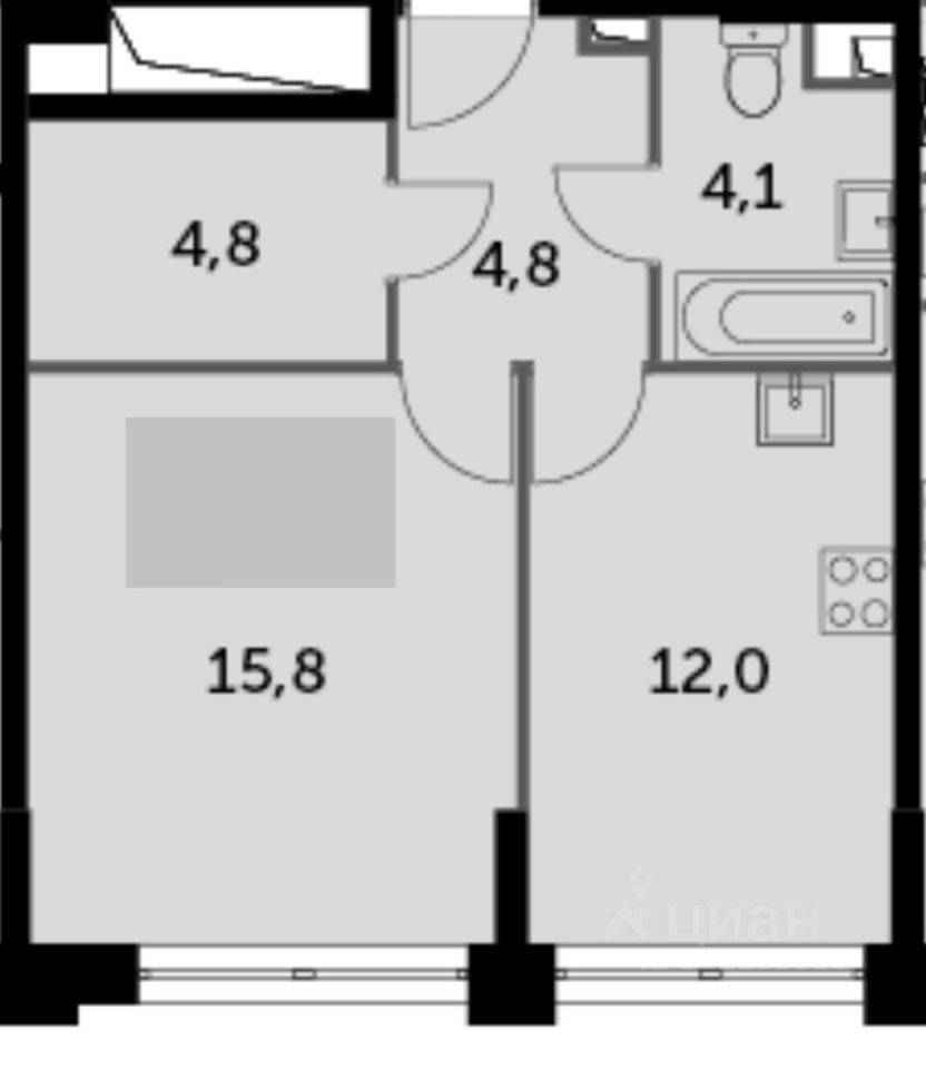 2-комнатная квартира, 45 м² — фотография 2