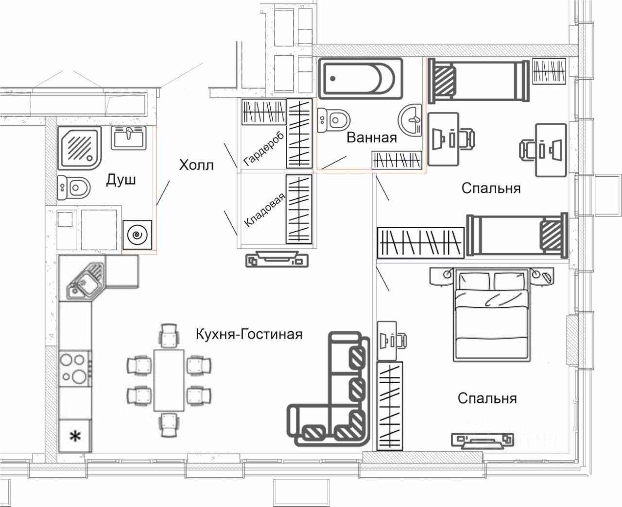 3-комнатная квартира, 85 м² — фотография 2