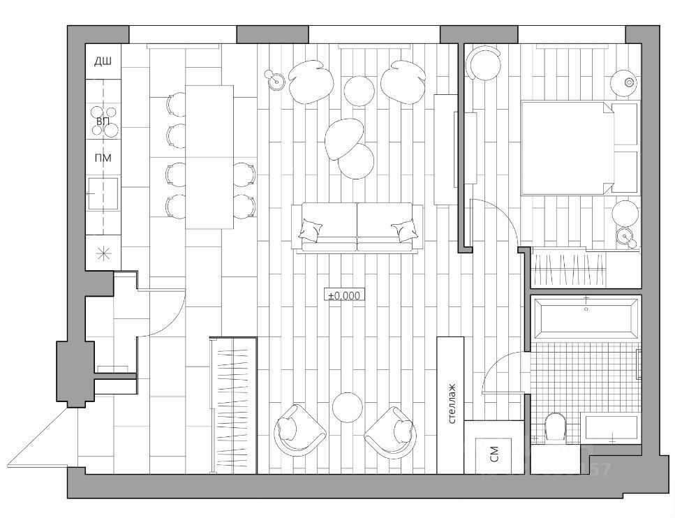 2-комнатная квартира, 65 м² — фотография 2