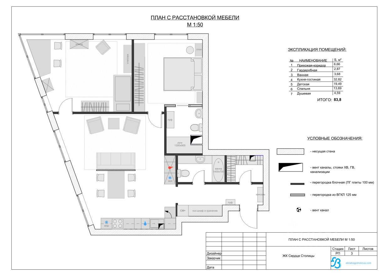 2-комнатная квартира, 83,9 м² — фотография 2