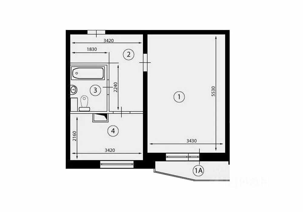 1-комнатная квартира, 38 м² — фотография 3
