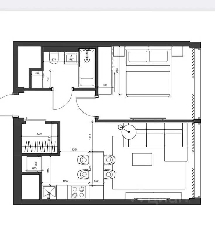 2-комнатная квартира, 47 м²