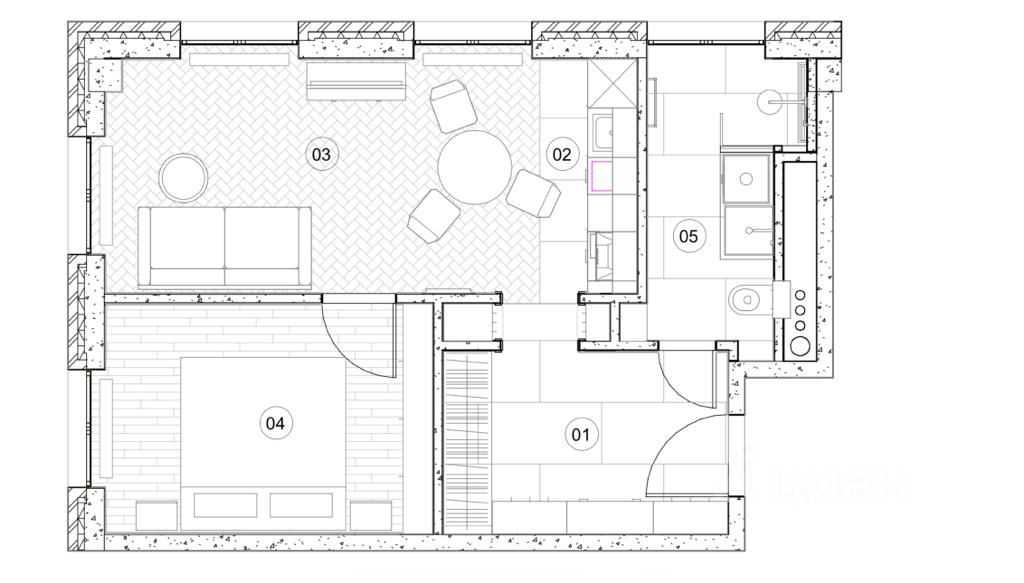 2-комнатная квартира, 45,5 м² — фотография 2