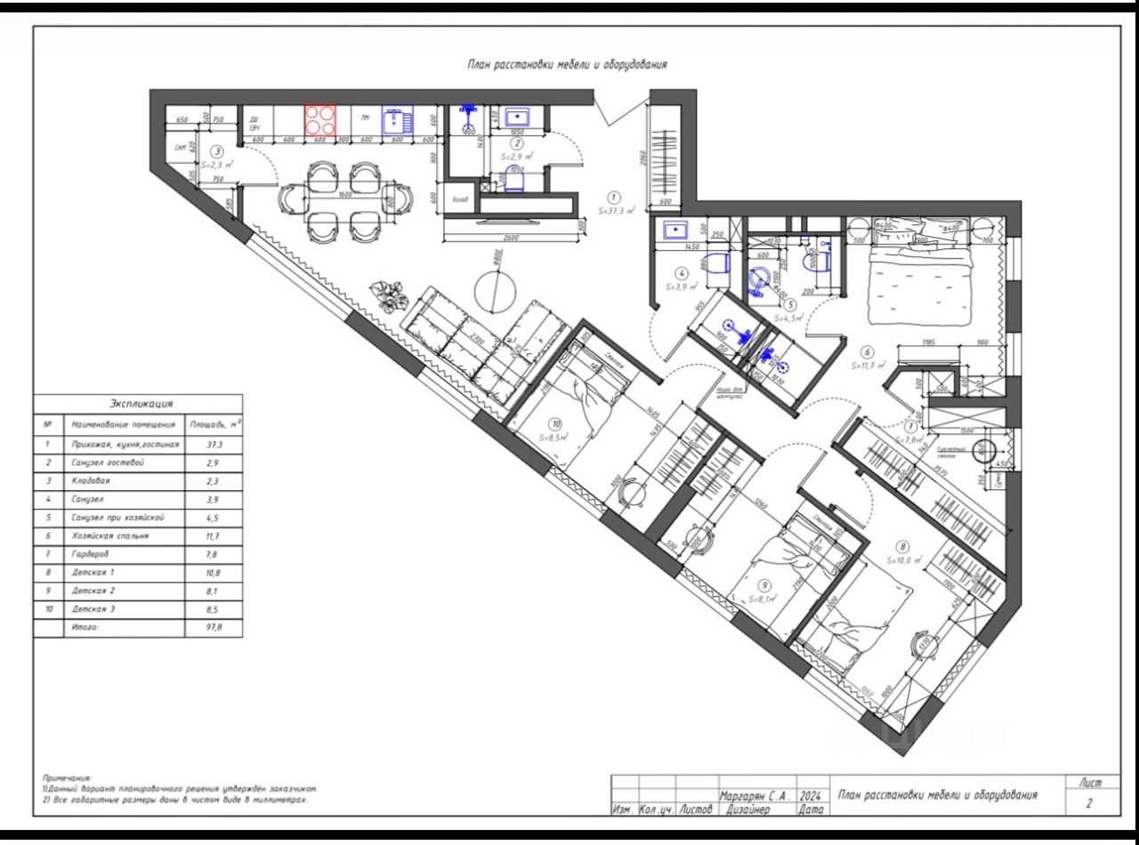 4-комнатная квартира, 102 м² — фотография 3
