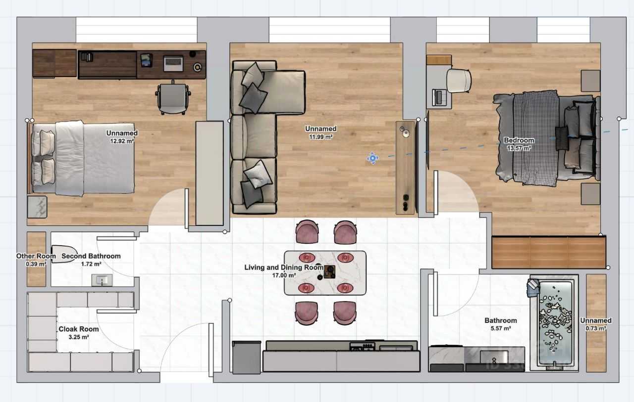 2-комнатная квартира, 65 м² — фотография 2